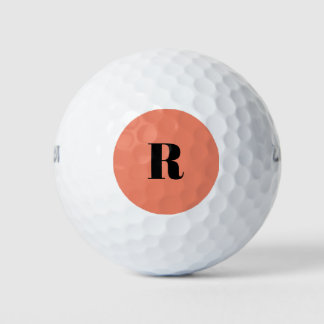 Cute Pastel Monogram Retro Lettering Golf Balls