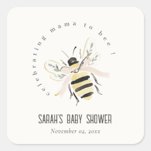 Cute Pastel Mum To Bee Neutral Baby Shower Square Sticker