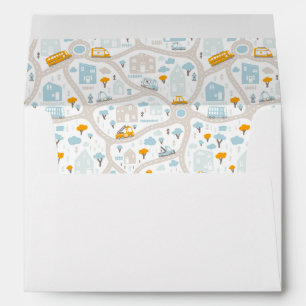 Cute Pastel Neighbourhood Map Pattern Envelope