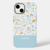 Cute Pastel Neighbourhood Map Pattern