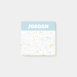 Cute Pastel Neighbourhood Map Pattern Post-it Notes