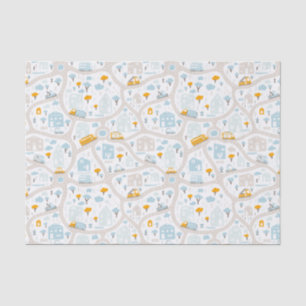 Cute Pastel Neighbourhood Map Pattern Tissue Paper