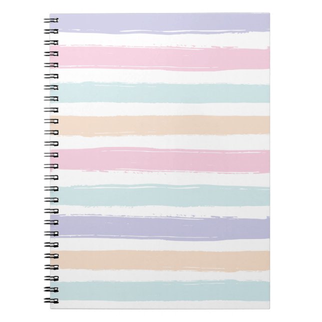 Cute Pastel Neon Colours Watercolor Gradient Fresh Notebook (Front)
