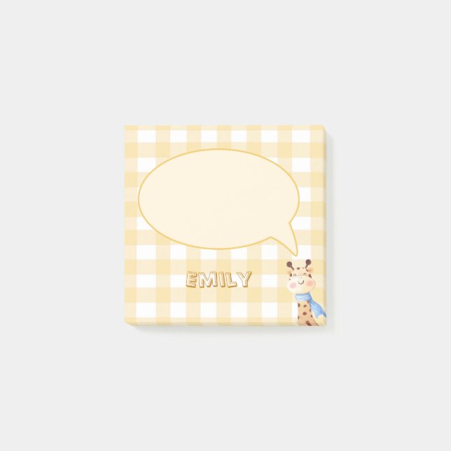 Cute Pastel Orange Gingham Pattern Post-It Notes (Front)