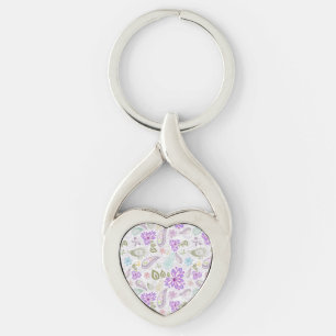 Cute pastel paisley patterns key ring