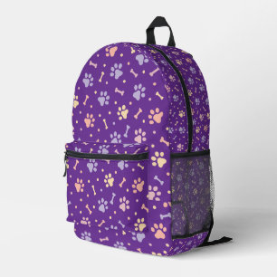 Cute Pastel Paw Print Printed Backpack