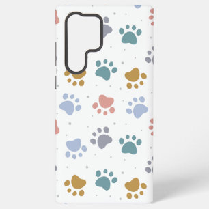 Cute Pastel Paw Prints Minimalist Pattern Samsung Galaxy Case