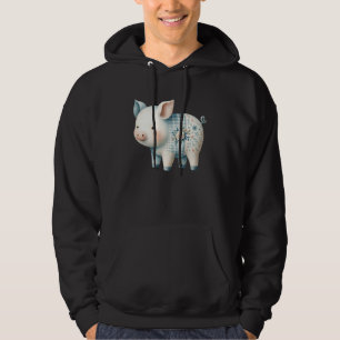 Cute Pastel Pig Cottagecore Floral Farm Art Hoodie