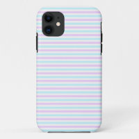 Cute Pastel Pink and Teal Stripes Girly Pattern