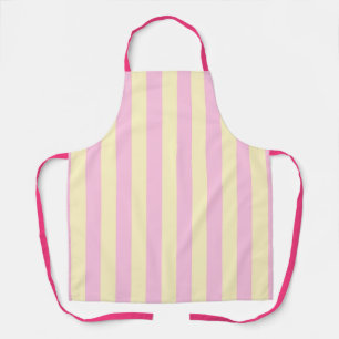 Cute Pastel Pink and Yellow Stripe Apron