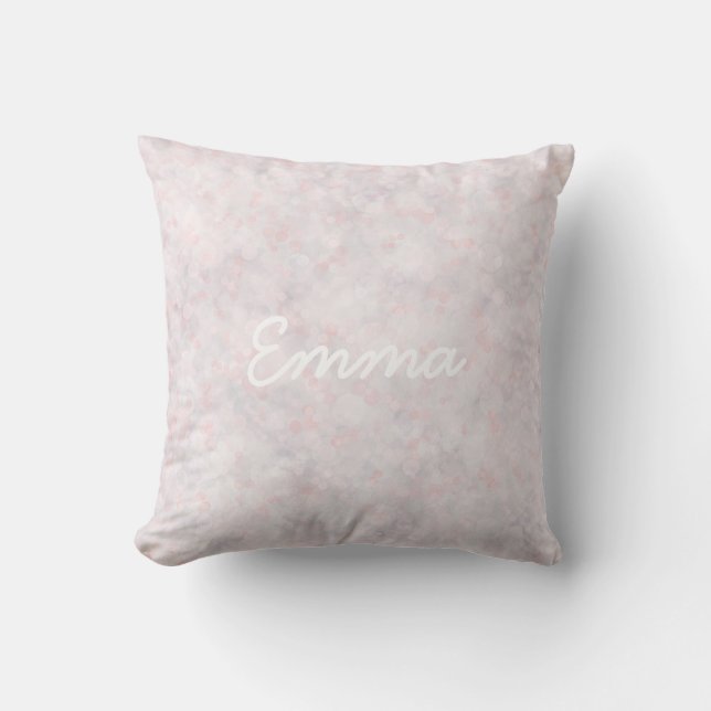 Cute Pastel Pink Bokeh Baby Cushion (Front)