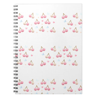 Cute Pastel Pink Cherry Pattern Notebook