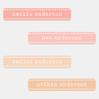 Cute Pastel Pink Faux Stitched Ribbon Kids School