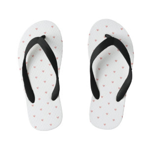 Cute Pastel Pink Hearts Kid's Thongs