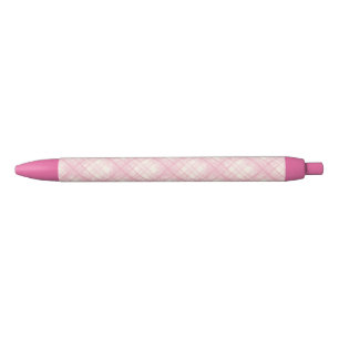 Cute Pastel Pink Plaid Pen