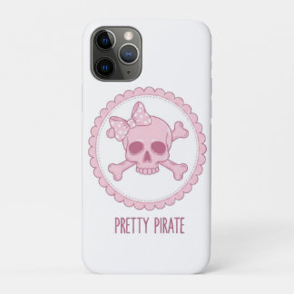Cute Pastel Pink Skull with Bow and Crossbones Des iPhone 11 Pro Case
