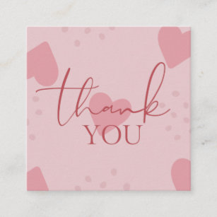 Cute Pastel Pink Valentine's Day Theme Romantic Square Business Card