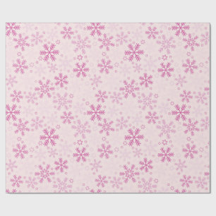 Cute Pastel Pink Winter Snowflake Christmas Wrapping Paper