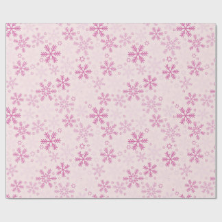 Cute Pastel Pink Winter Snowflake Christmas Wrapping Paper