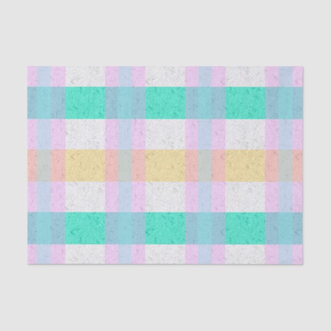 Cute Pastel Plaid Tissue Paper (Front)