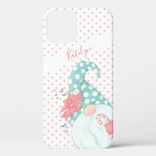 Cute Pastel Polka Dot Merry Christmas Gnome iPhone 12 Pro Case