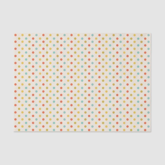 Cute Pastel Polka Dot Pattern Tissue Paper (Front)