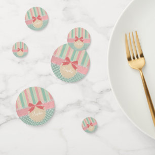 Cute Pastel Polka Dot & Stripes Design Confetti