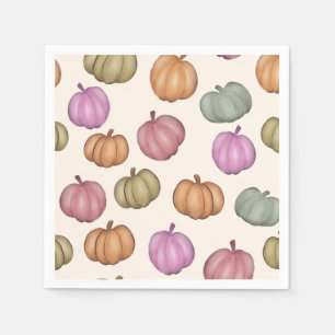 Cute Pastel Pumpkin Pastel Pattern Party Napkin