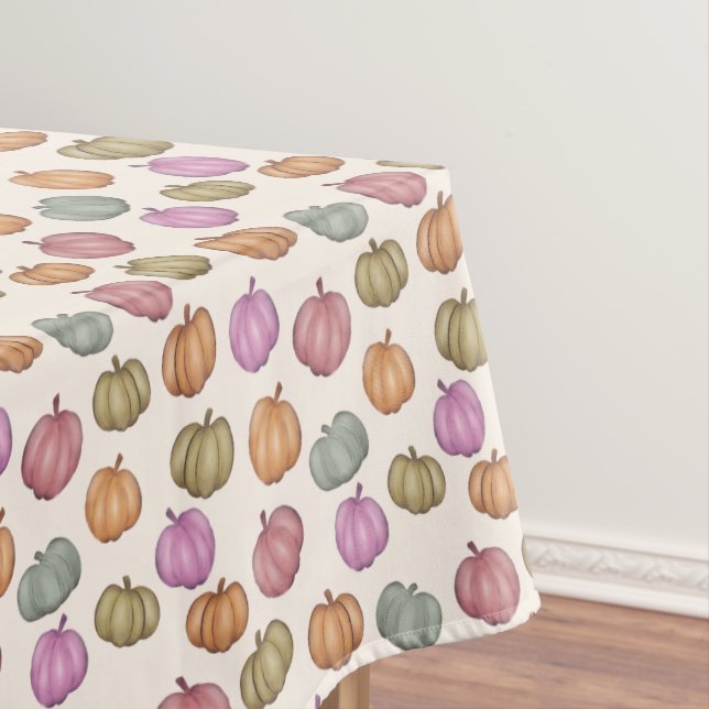 Cute Pastel Pumpkin Pastel Pattern Party Tablecloth (In Situ)
