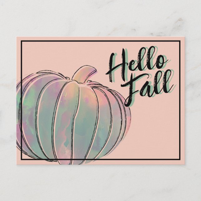 Cute Pastel Pumpkin Postcard (Front)