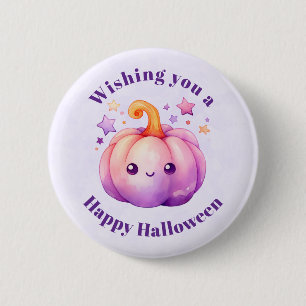 Cute Pastel Pumpkin with Stars Halloween 6 Cm Round Badge