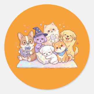 Cute Pastel Puppy Friends Sticker Sheet