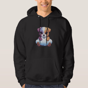 Cute Pastel Puppy Sitting On Fluffy Cloud Hoodie