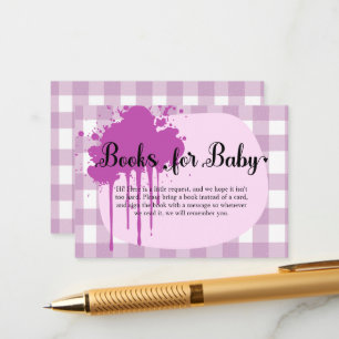 Cute Pastel Purple Gingham Baby Shower Enclosure Card