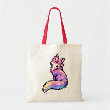 Cute Pastel Rainbow Fox Watercolor Illustration To