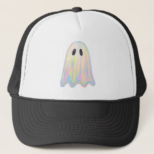 Cute Pastel Rainbow Ghost   Aesthetic Spooky Trucker Hat