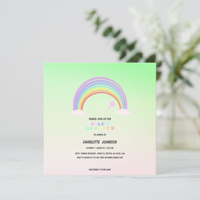 Cute Pastel Rainbow gradient  flower Theme name (Standing Front)