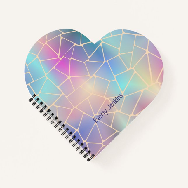 cute pastel rainbow gradient named notebook (Front)