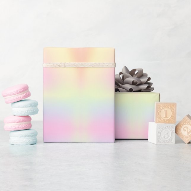 Cute Pastel Rainbow Marbled Pattern Wrapping Paper (Baby Shower)