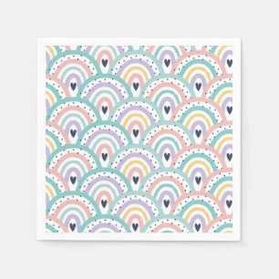Cute Pastel Rainbow Pattern Napkins