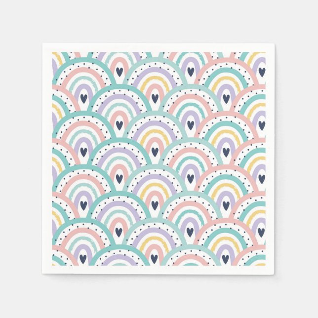 Cute Pastel Rainbow Pattern Napkins (Front)