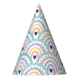 Cute Pastel Rainbow Pattern Party Hat