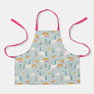 Cute pastel Rainbow Unicorn Pattern Apron