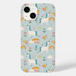 Cute pastel Rainbow Unicorn Pattern Case-Mate iPhone 14 Case