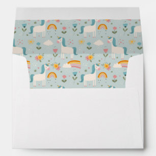 Cute pastel Rainbow Unicorn Pattern Envelope