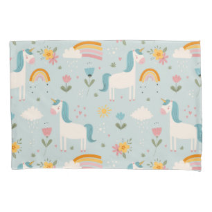 Cute pastel Rainbow Unicorn Pattern Pillowcase