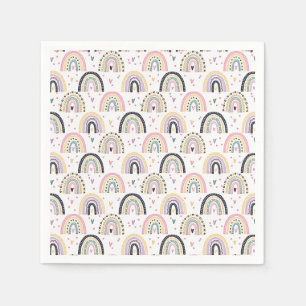 Cute pastel rainbows baby shower napkins