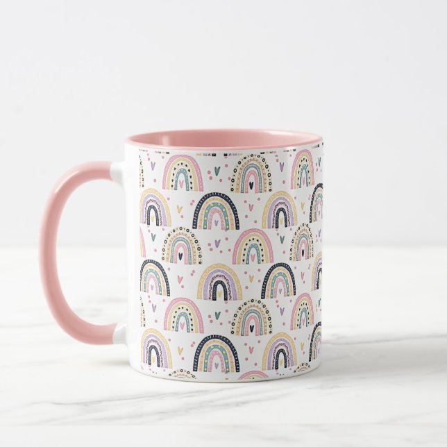 Cute pastel rainbows mug (Left)