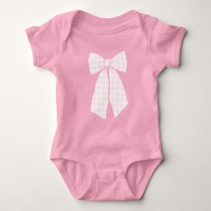 Cute Pastel Ribbon Bow Pink Baby Bodysuit