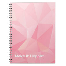 Cute Pastel Rose Make It Happen Spiral Journal